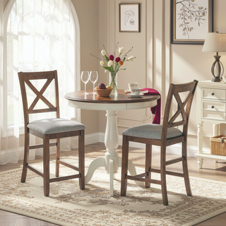 Sunvega Modern Wooden Counter Height Chairs Set of 4 with Padded Seat for Dining Room