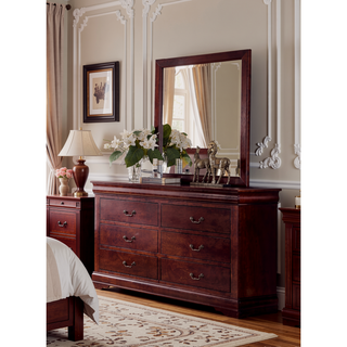 Sunvega Dark Gray Dresser with Six Spacious Drawers and Brushed Nickel Handles