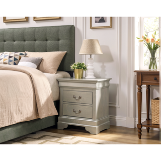 Sunvega Elegant Silver Champagne Nightstand with Rich Finish and Easy Cleaning