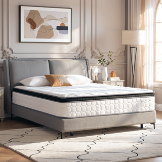 Sunvega 12 Inch Full Size Pocketed Coil Mattress with Gel Memory Foam for Spinal Support