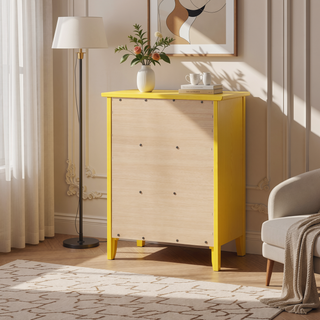 Sunvega Transitional Oak Nightstand With Three Drawers For Bedroom