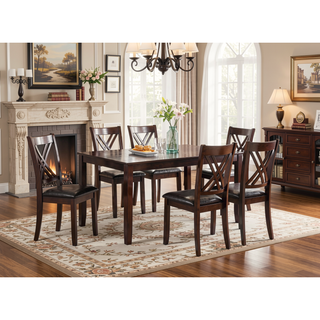 Sunvega Contemporary 7-Piece Dining Set with Rectangular Table and 6 Chairs