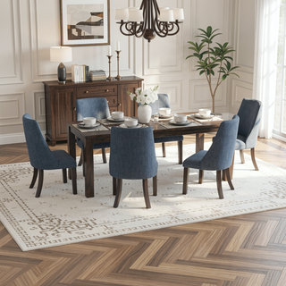 Sunvega Rectangular Acacia Wood Dining Table with Straight Legs 79 Inch