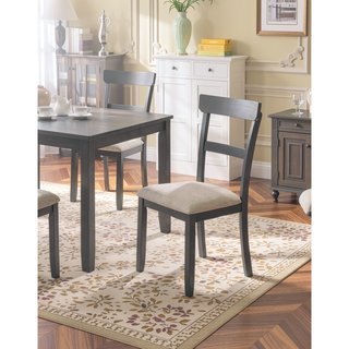 Sunvega Modern Natural Finish Wooden Top Dining Table and 4 Cushioned Chairs Set