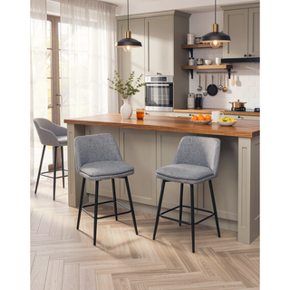 Sunvega Counter Height Swivel Bar Stools Set of 2 with Upholstered Seat and Back