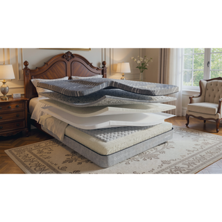 Sunvega Hybrid Mattress with Pocket Springs Memory Foam and Waterfall Ticking Cover
