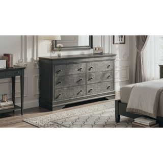 Sunvega Blaze Modern Style White Wood Dresser with Six Spacious Drawers