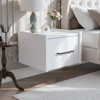 Sunvega Wall Mounted Nightstand with Drawer for Bedroom or Living Room