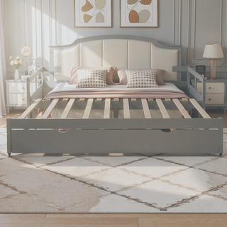 Sunvega Extending Daybed with Trundle for Spontaneous Guests from Twin to King Size