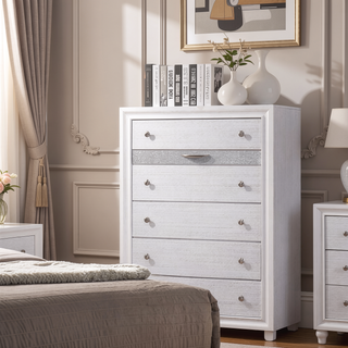 Sunvega Modern Black Nightstand with Hidden Jewelry Drawer and Nickel Knob