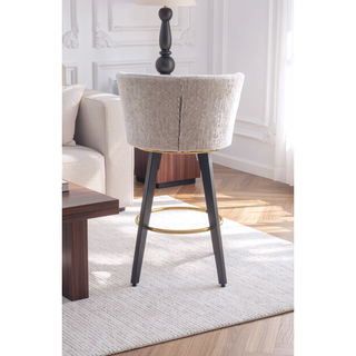 Sunvega 360 Swivel Counter Stools Set of 2 with Upholstered Backs and Goldy Footrest