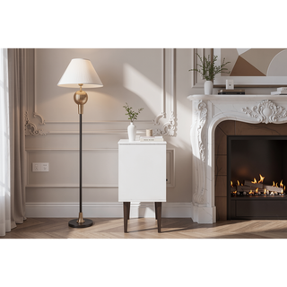 Sunvega Modern Nightstand with Drawer and Cubby for Bedroom or Living Room