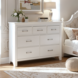 Sunvega White Finish Transitional Style Wooden Nightstand with 2 Dovetail Drawers