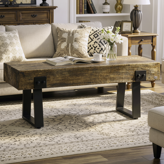 Sunvega Rustic Wood Effect Concrete Garden Bench with Metal Legs for Patio and Indoor Use