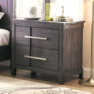 Sunvega Gray Transitional Nightstand with English Dovetail Drawer and Felt Lining