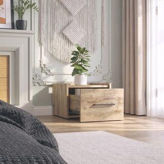 Sunvega Wall-Mounted Nightstand with Single Drawer for Bedroom or Living Room
