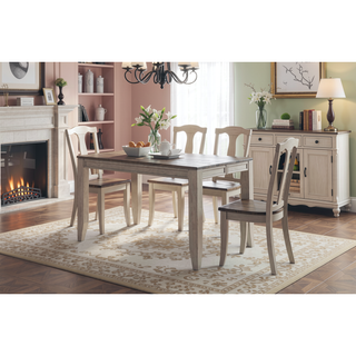 Sunvega Acacia Wood Rectangular Dining Table with Butterfly Leaf for Eight