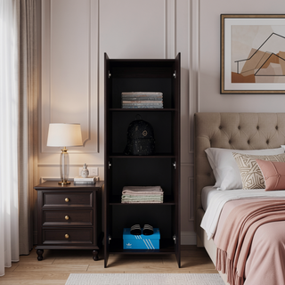Sunvega Tall Compact 2 Door 4 Shelf Armoire for Clothes Storage