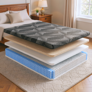 Sunvega Diamond Matrix Copper Cooling Hybrid Waterfall Top Mattress with Medium Feel