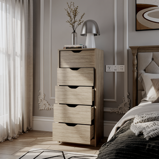Sunvega Tall Space Efficient 5 Drawer Dresser for Nurseries and Bedrooms