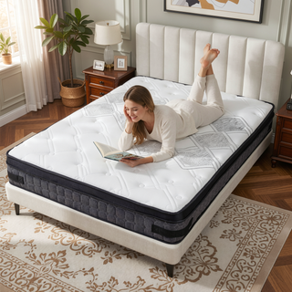 Sunvega 10 Inch Full Size Breathable Cool Cover Memory Foam Hybrid Mattress