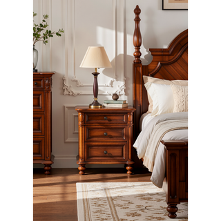 Sunvega Sleek Modern Nightstand with Two Spacious Drawers in Pearl White Finish