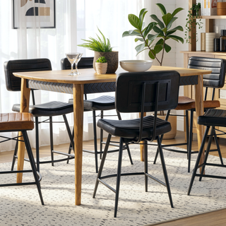 Sunvega Natural Sheesham Wood Mid-Century Modern Counter Height Dining Table