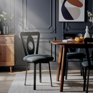 Sunvega Armless Lightweight Counter Height Barstool with Gray Faux Leather and Tall Back
