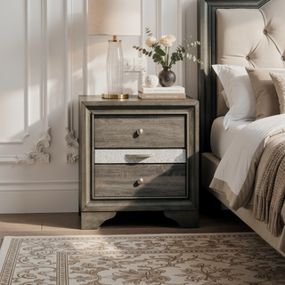 Sunvega Modern 3-Drawer Nightstand with Jewelry Storage for Bedroom