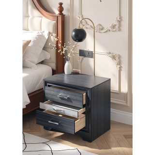 Sunvega Chic Nightstand with Spacious Storage Drawers and Dedicated Jewelry Organizer