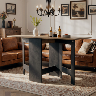 Sunvega White and Macadamia Folding Dining Table with Strong Legs and Three Forms