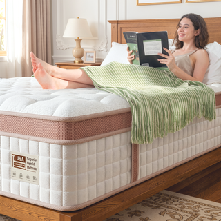 Sunvega 12 Inch King Firm Hybrid Mattress with Gel Memory Foam and Pocket Springs