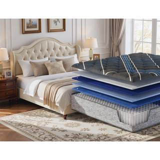 Sunvega 14 Inch Medium Comfort Hybrid Mattress with Cooling Technology and 800 Pocketed Coils