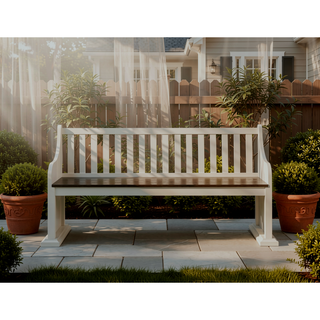 Sunvega White Farmhouse Bench With Back Lift Top Hidden Storage