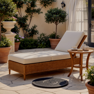 Sunvega Traditional Cast Aluminum Outdoor Dining Table with Lattice Design