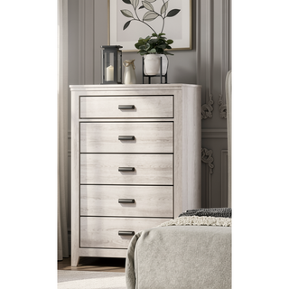 Sunvega Contemporary Brown Mix Finish Nightstand with Two Storage Drawers and Black Metal Pull