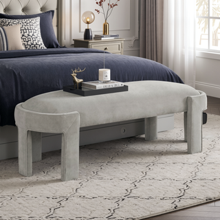Sunvega Green Velvet Upholstered Bench with Foam Cushioned Seat and Durable Plywood Frame