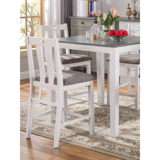 Sunvega Transitional White Gray Two-tone 5pc Counter Height Dining Set