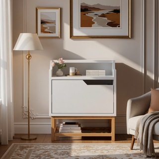 Sunvega Floating Nightstand with Dual-Tier Surface and Spacious Drawer for Bedroom