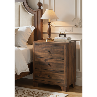 Sunvega Rustic Brown Cherry Finish Contemporary Four Drawer Storage Tall Chest