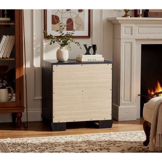 Sunvega Lyndon Weathered Gray Grain Finish Shaker Style Nightstand with Two Drawers