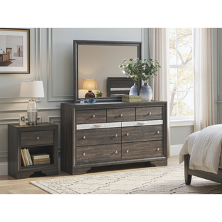 Sunvega Dark Brown Tufted Polyurethane Upholstered King Size Bed Frame