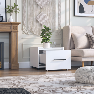 Sunvega Wall Mounted Nightstand with Drawer for Bedroom or Living Room