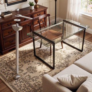 Sunvega Modern Industrial Rectangular MDF Dining Table for 4-6 People