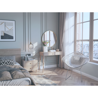 Sunvega Light Gray 2-Door Armoire with Spacious Drawers and Integrated Hanging Rod