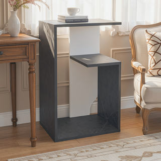 Sunvega 25 Inch High 3 Tier Open Shelf Nightstand with Ample Storage