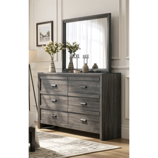 Sunvega Contemporary Gray Rustic Finish Wooden Nightstand with Two Storage Drawers