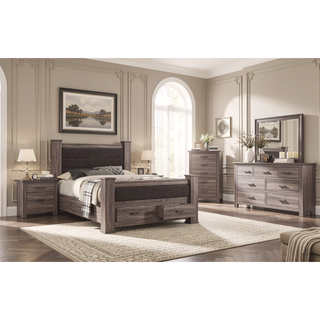Sunvega Contemporary Weathered Grey Finish Wooden Nightstand with 2 Drawers