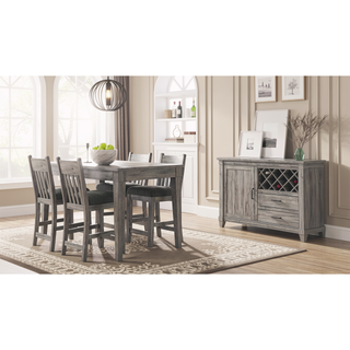 Sunvega Rustic Gray Counter Height Dining Table for Entertaining 60 Inch Long
