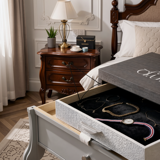 Sunvega Naima Gray Finish Chest with Jewelry Organizer and Five Drawers
